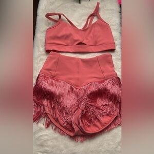 Pink Fringe Two-Piece Set